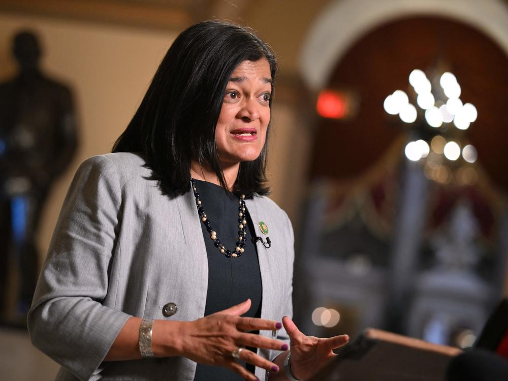 Rep. Pramila Jayapal, seen here at the U.S. Capitol on May 31, sparked backlash among members of her own party over the weekend when she referred to Israel as 