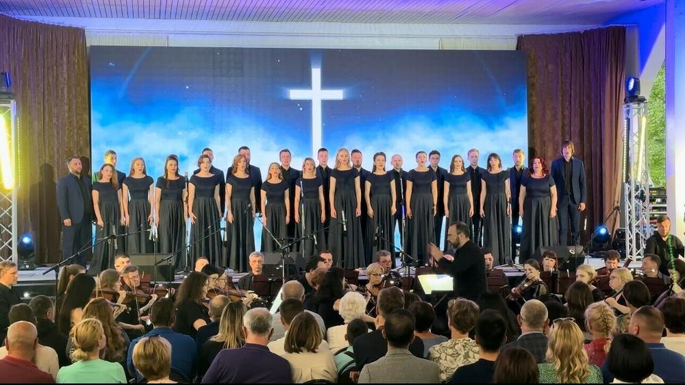 Bucha recently staged a packed concert at an open-air theater in the city's main park.