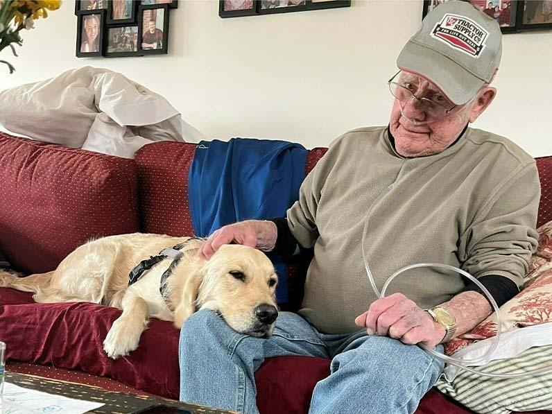 Howard Houlden got hospital-at-home care for covid, COPD and congestive heart failure. Though he has since died, his daughter, Lori Girard, says it likely extended his life and helped him enjoy himself.