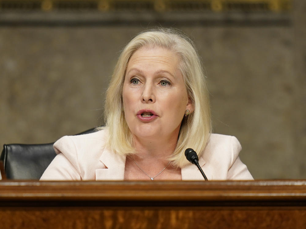 Sen. Kirsten Gillibrand, D-N.Y., speaks during a Senate Armed Services Committee hearing.