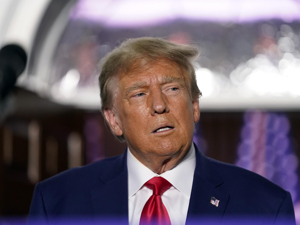 Former President Donald Trump speaks at Trump National Golf Club in Bedminster, N.J., on June 13 after pleading not guilty in a Miami courtroom earlier in the day to mishandling classified documents.