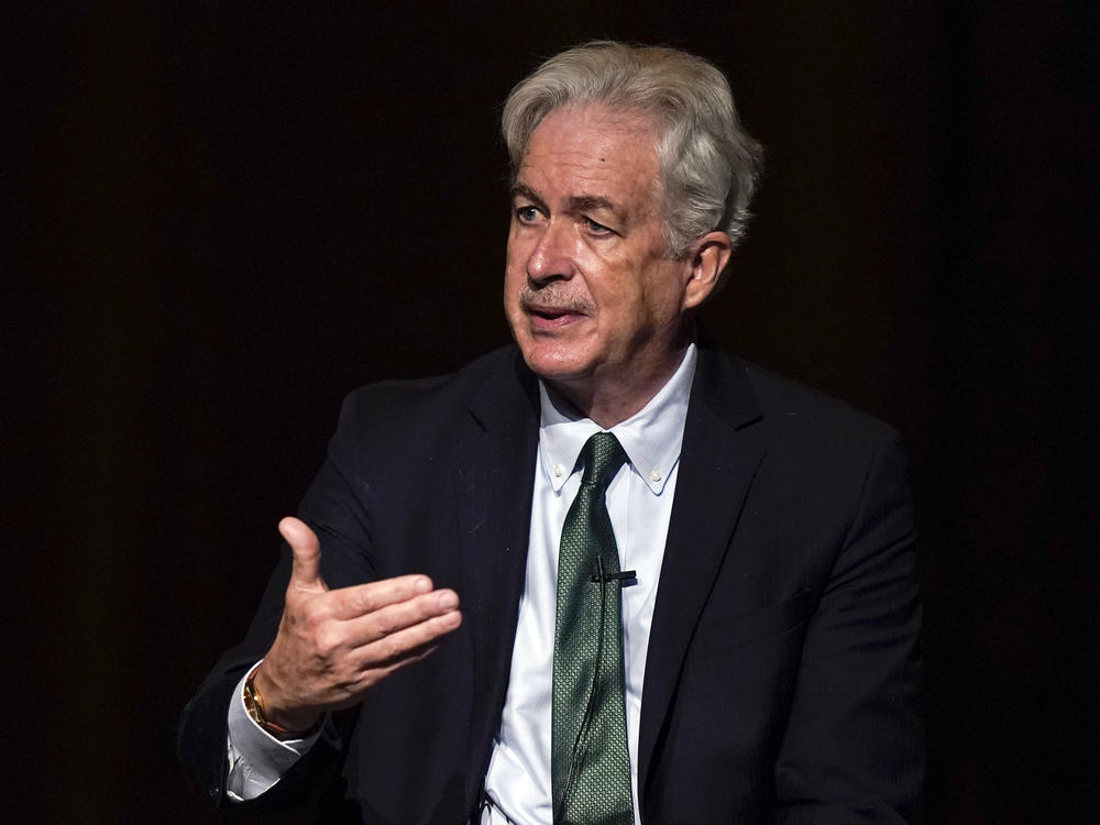 CIA Director William Burns speaks during an event at Georgia Tech in Atlanta in April 2022.