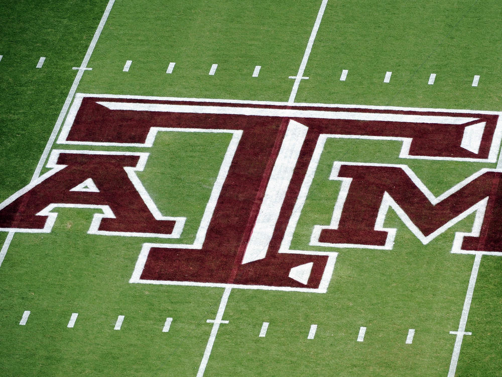 Texas A&M University announced Friday that its school president has resigned after a Black journalist's celebrated hiring at one of the nation's largest campuses unraveled over pushback of her diversity and inclusion work. Here, the Texas A&M logo on Kyle Field is seen before an NCAA college football game against Florida, in College Station, Texas, Sept. 8, 2012.