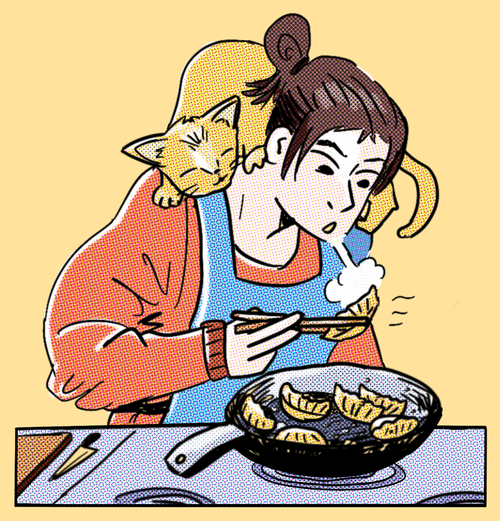 Cooking can burn an estimated 50-100 calories per hour. A nice perk to also getting a tasty meal to enjoy!
