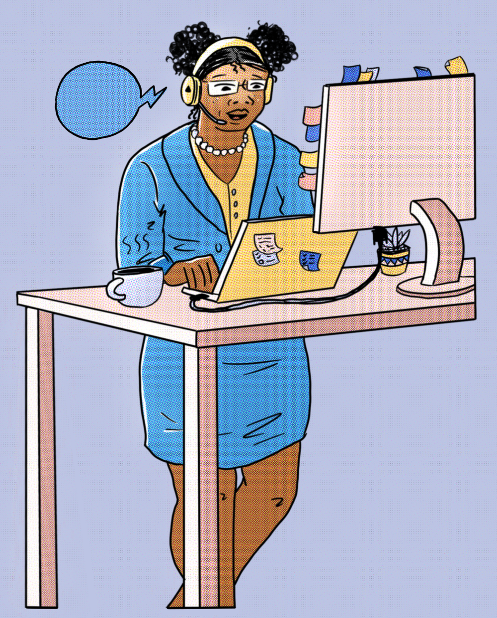 You can break up all the sitting that computer work requires by taking calls while standing, which burns 50 to 100 calories per hour. Or pace around the office while you talk, which burns even more.