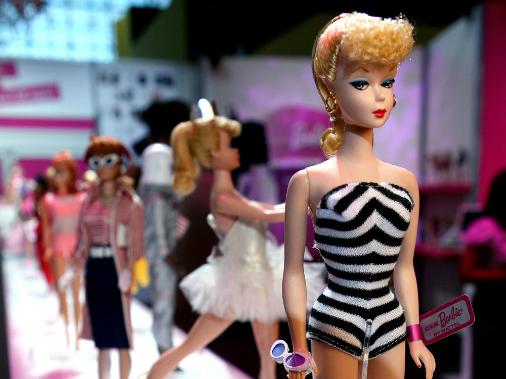 Barbie's original swimsuit featured a black-and-white chevron stripes.
