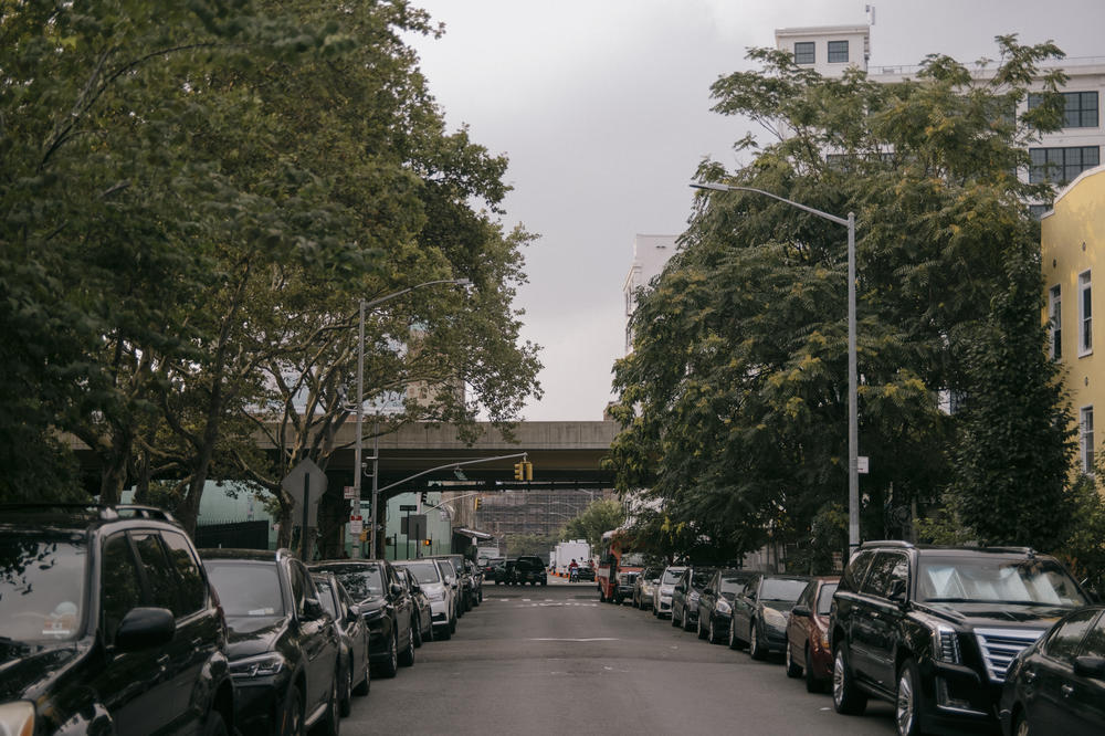 As traffic flows on the Brooklyn Queens Expressway overhead, asylum seekers that arrived in New York City from Venezuela find shelter within tents under the expressway after being expelled from the Clinton Hill shelter due to an incident in the facility bathrooms. Brooklyn, New York, U.S., on Wednesday, July 19, 2023.