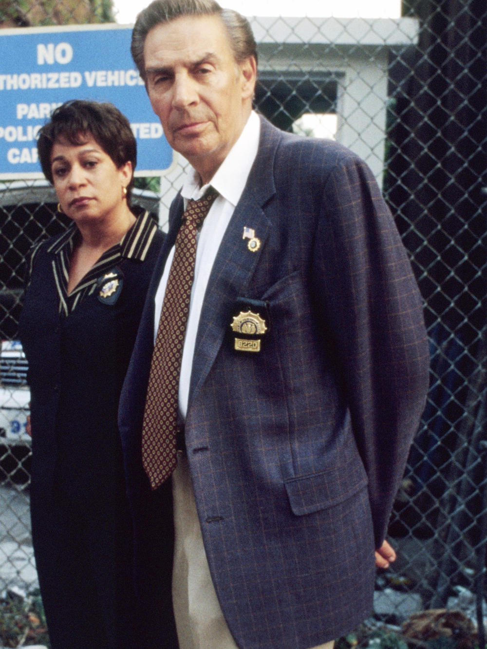 S. Epatha Merkerson as Lt. Anita Van Buren and Jerry Orbach as Detective Lennie Briscoe.