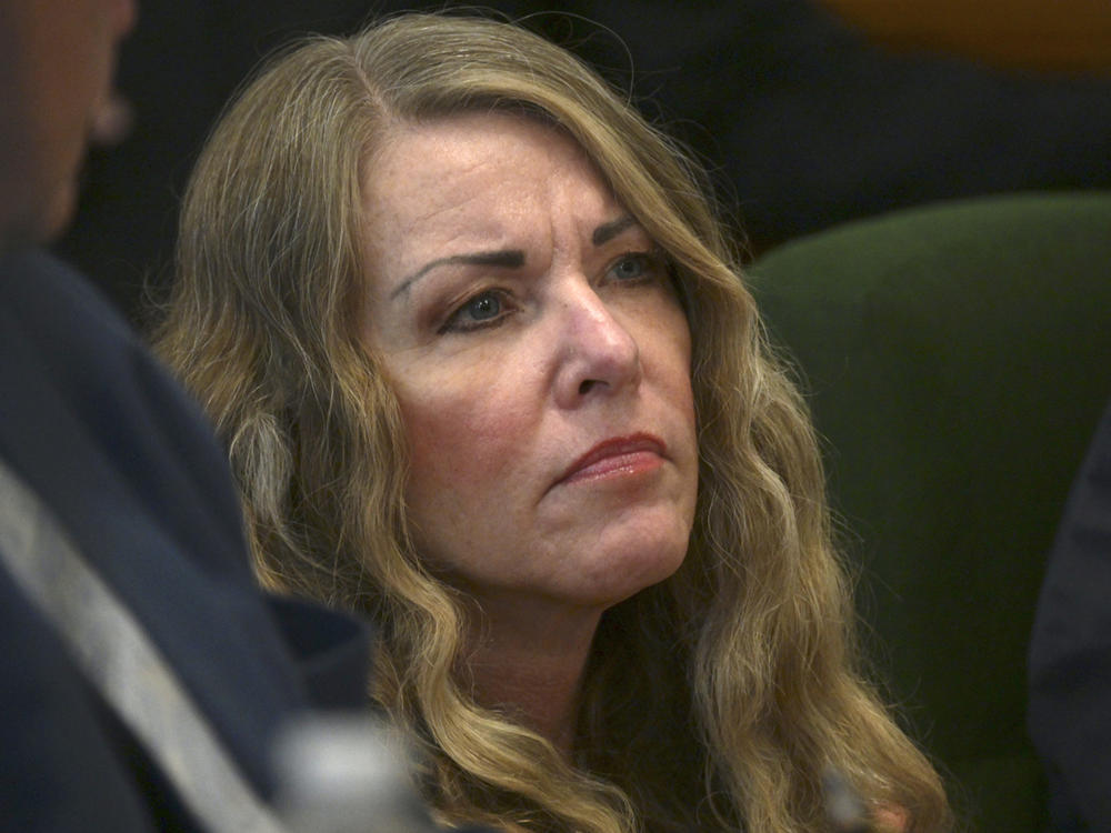 Lori Vallow Daybell was sentenced to life in prison without parole for the murders of her two youngest children and conspiracy to murder a romantic rival. She is seen here during the sentencing hearing at the Fremont County Courthouse in St. Anthony, Idaho.