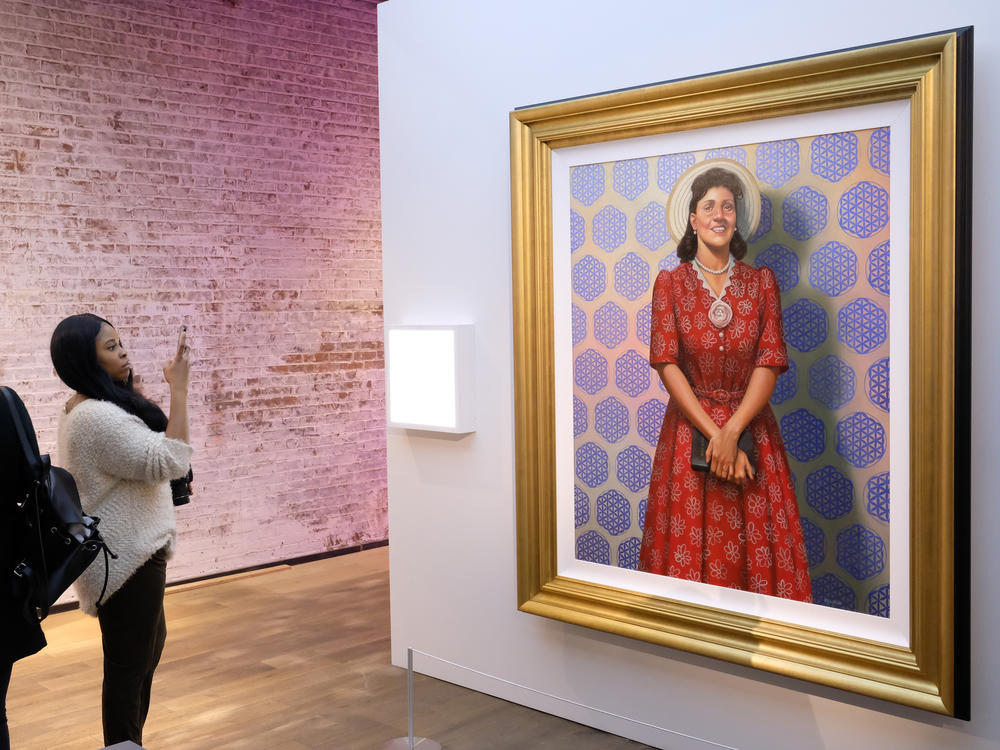 A painting of Henrietta Lacks by Kadir Nelson is displayed at the HeLa Project exhibit in New York City in 2017. Lacks' genetic material, taken without her knowledge in 1951, has helped facilitate numerous scientific breakthroughs. Her life was the subject of the popular nonfiction book <em>The Immortal Life of Henrietta Lacks</em>.
