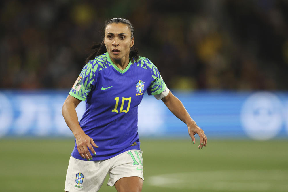 Brazil's Marta plays in the Women's World Cup Group F against Jamaica in Melbourne, Australia, on Wednesday. A 0-0 draw meant Brazil was out of the tournament.