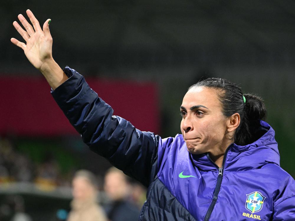 Brazil forward Marta waves after the World Cup match against Jamaica in Melbourne on Wednesday.