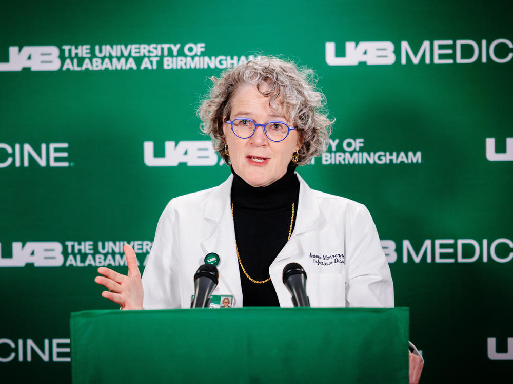 Dr. Jeanne Marrazzo was a clear and down-to-earth explainer of what was happening during the pandemic, often on CNN and other networks. She's pictured here at a COVID press conference in April 2020.