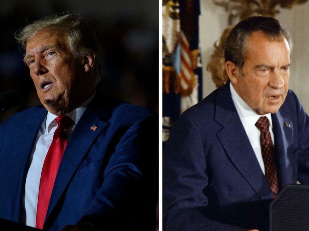 The cases against Trump and Nixon raised crucial constitutional questions about how far could a president go to stay in office if convinced his reelection was crucial to the nation, Ron Elving writes.