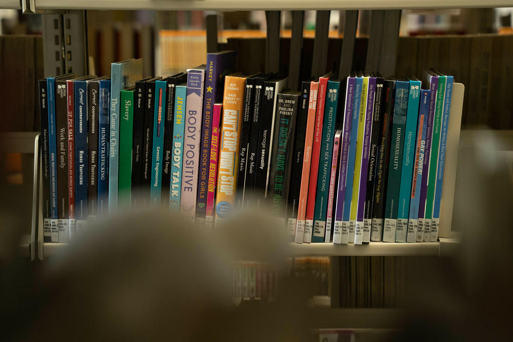 A collection of books, addressing sex and sexuality, sit in the young adult section of the Denham Springs-Walker Branch in Livingston Parish.