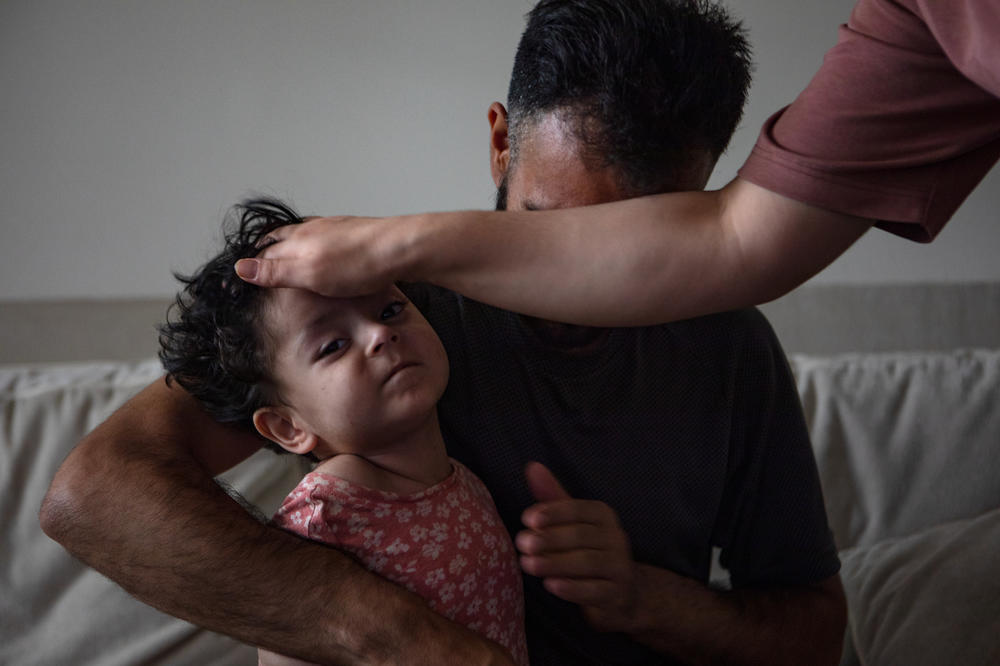 Shaf Amani and his daughter, Yousra, in Alexandria, Va., on Aug. 3, 2023.