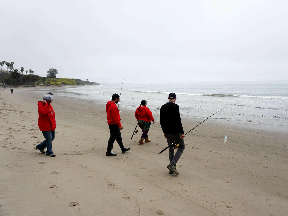 Chumash tribal members are teaming up with scientists at Stanford University to do scientific assessments of the marine life nearby. The fishing rods capture DNA, shed by animals in the ocean.