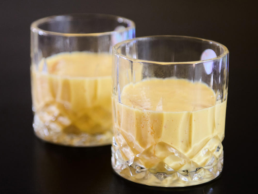 Yogurt-based drinks such as the lassi from India are go-to beverages for cooling down in the hot summer. The glasses at left add mango to the recipe.