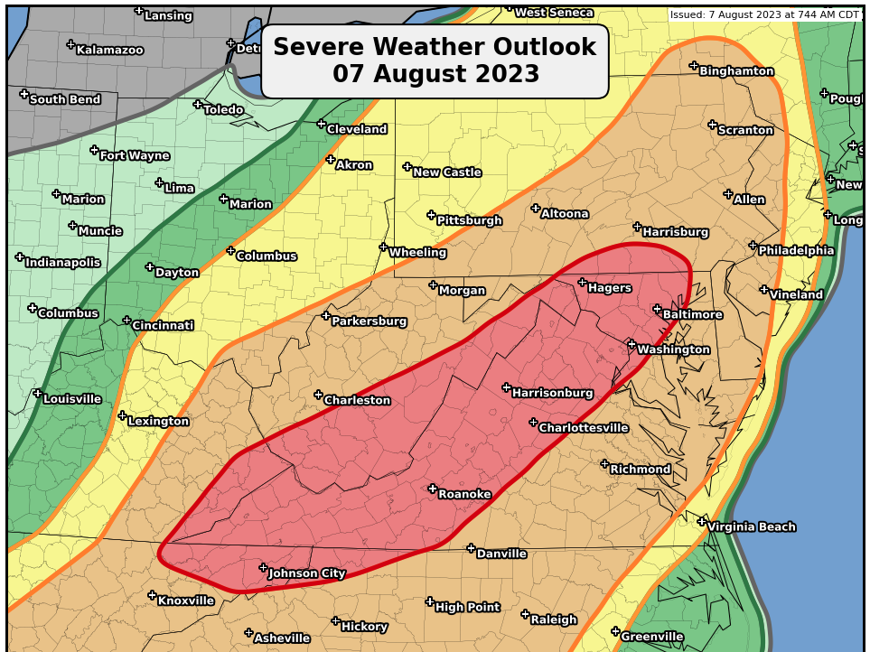 A major storm system is moving toward the East Coast, with severe weather in the forecast beginning Monday afternoon.