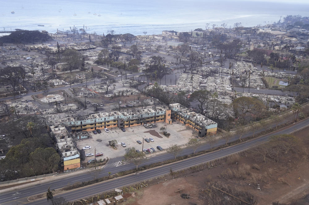 August 10: Wildfire wreckage is left behind in Lahaina.