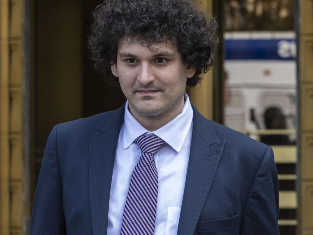 Former FTX chief Sam Bankman-Fried leaves the Federal Courthouse following a bail hearing in New York City on July 26, 2023.