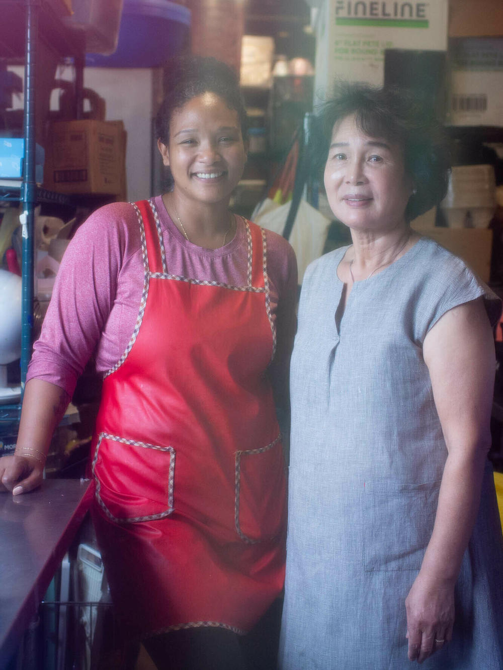 Patrice Cunningham (left) started Tae-gu Kimchi in 2020, basing her recipe from her mother Hong Cunningham. Her mom still helps out and weighs in as the kimchi gets made.