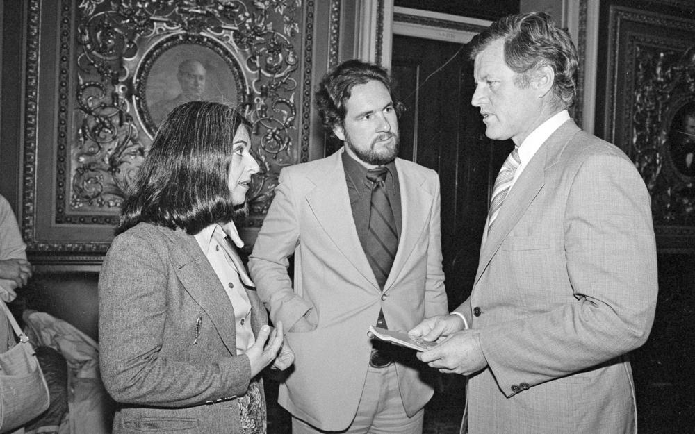Sen. Edward Kennedy, D-Mass., (right) meets with Isabel Letelier and Michael Moffitt just before he delivered a speech on Chile on the floor of the U.S. Senate in Washington on May 5, 1978. Letelier's husband, Orlando Letelier, and Moffitt's wife, Ronni Moffitt, were killed by a car bomb planted by agents working under Pinochet's orders.