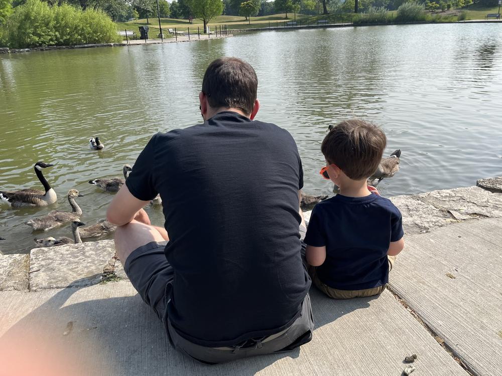 Ryan Klein and his son enjoying the summer.