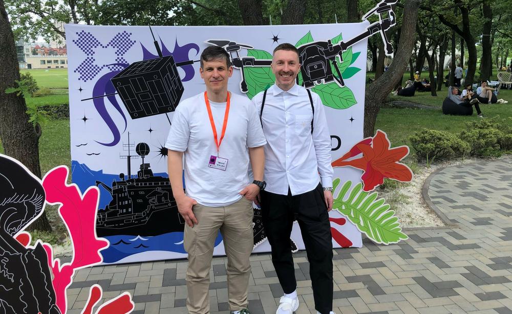 Nueroscientist Sergiy Danylov (left) and Roman Havrysh are co-founders of Anima, a company that has developed an online test designed to screen for signs anxiety or depression. They say the test can be used by civilians or members of the military, and is already being used by some military psychologists.