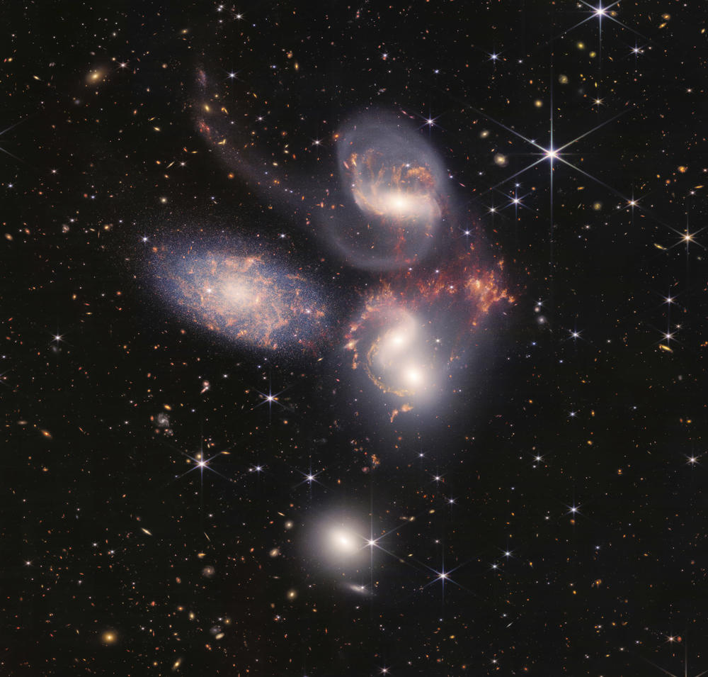 An image released by NASA last summer shows Stephan's Quintet as captured by the Webb telescope.