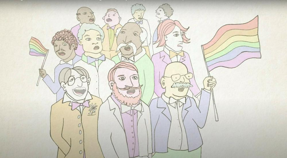 The San Francisco Gay Men's Chorus lent their voices to the song <em>Wave a Flag For Harvey Milk </em>from the new Smithsonian Folkways' album <em>Mr. Greg & Cass McCombs Sing and Play New Folk Songs for Children. </em>
