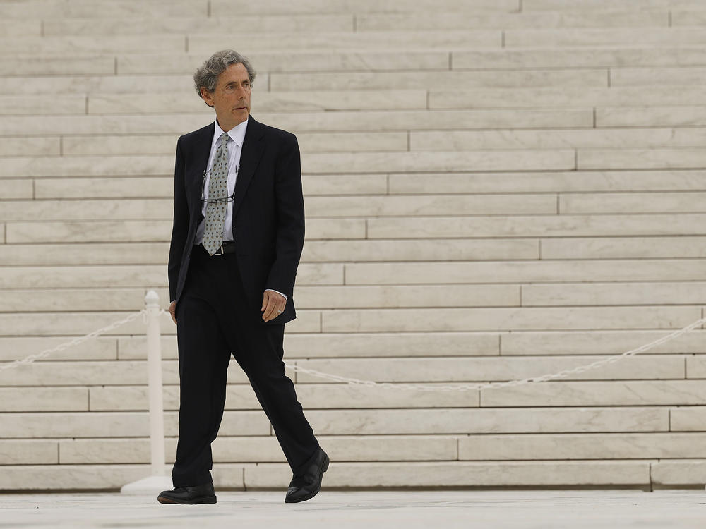 Edward Blum, a longtime opponent of affirmative action in higher education, leaves the U.S. Supreme Court after oral arguments on Oct. 31, 2022, in Washington, D.C. In August, Blum's group sued a venture capital fund, alleging that grants it makes to black female entrepreneurs violate anti-discrimination laws.