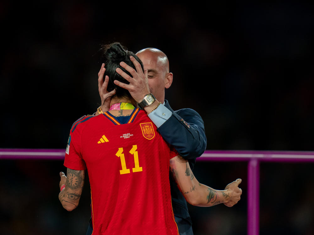 Royal Spanish Football Federation President Luis Rubiales is being criticized for kissing Spanish player Jennifer Hermoso on the mouth during the medal ceremony following Spain's victory in the final of the Women's World Cup on Sunday in Sydney.