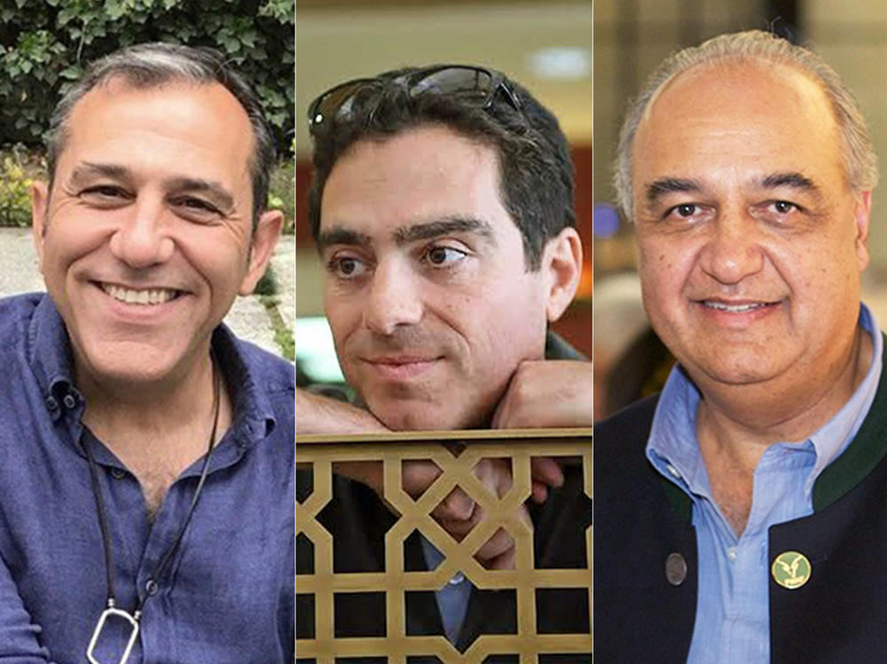 From left: Emad Shargi, Siamak Namazi and Morad Tahbaz are three of five Americans who were freed from Iranian imprisonment in a trade for billions of dollars in frozen oil revenues.