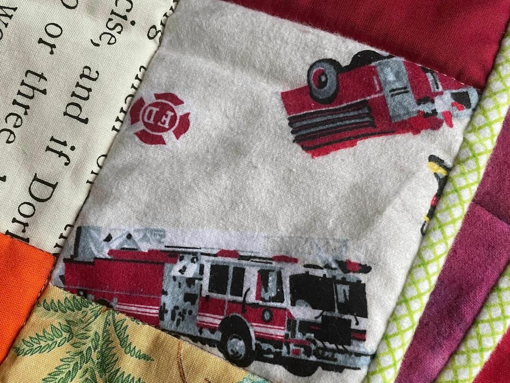 The RV donations are going out with handmade quilts and notes from California firefighters.