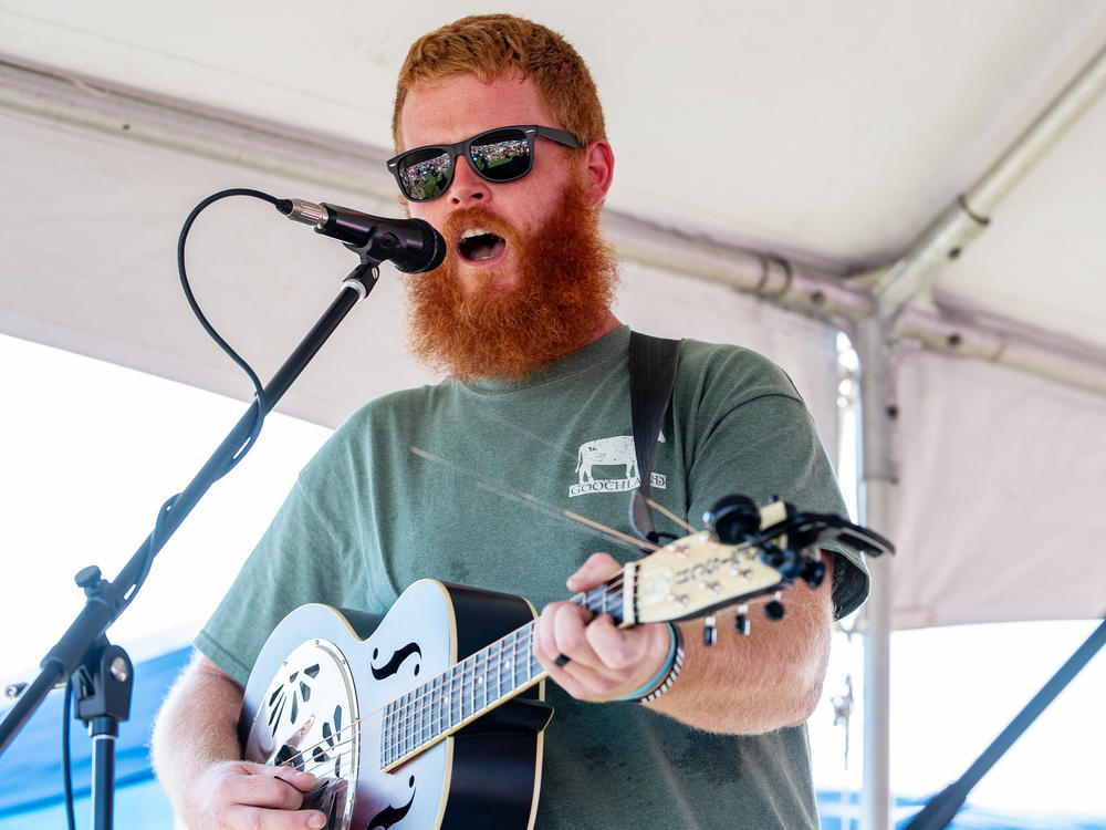 Oliver Anthony performs at the Eagle Creek Golf Club on Aug. 19, 2023, in Moyock, N.C.