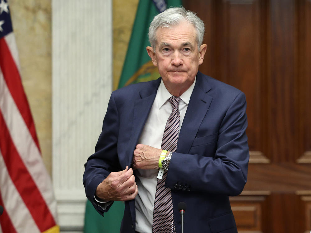 Federal Reserve Chair Jerome Powell arrives for a meeting of financial regulators in Washington, D.C., on July 28, 2023. Powell warned on Friday the fight against inflation still 