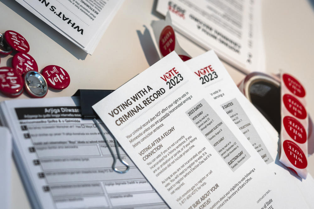 Minnesota voter registration application forms and informational brochures for 