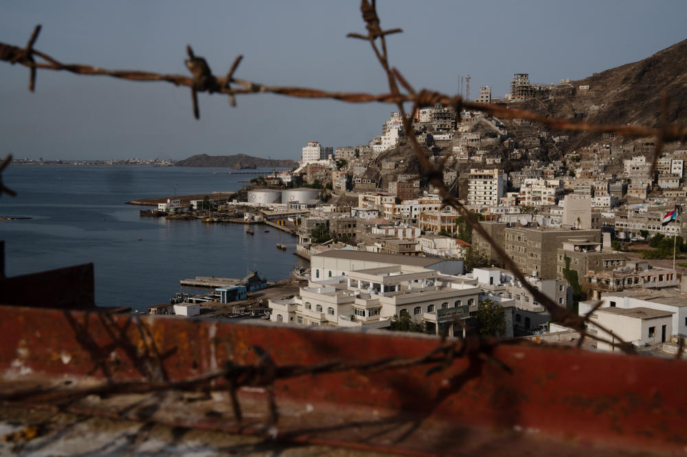 A view of the port city of Aden, interim capital for the displaced government of Yemen. Compounding the humanitarian problem there is the unresolved conflict, cutting off parts of the country from fuel, water, food and medicine.