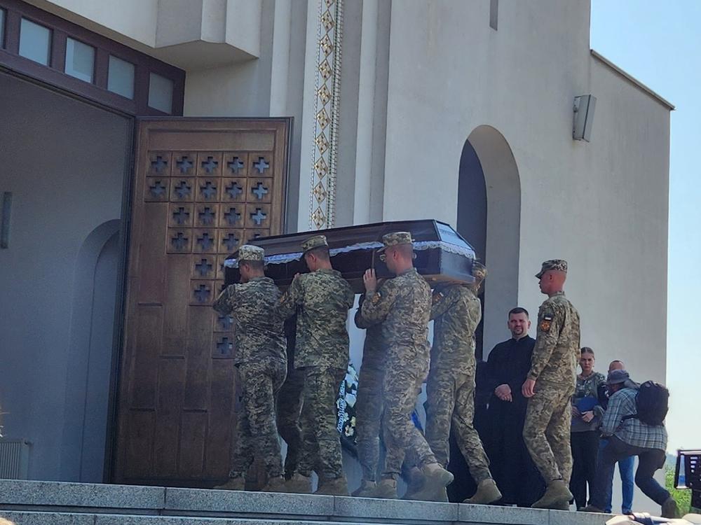 Pilshchykov, known by the call sigh Juice while alive, was honored by fellow members of Ukraine's 40th Tactical Aviation Brigade at a funeral in Kyiv.