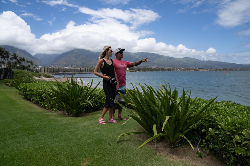Bully Kotter runs a surf school in the area. He and his wife, Ashley, lost their home in the fire.