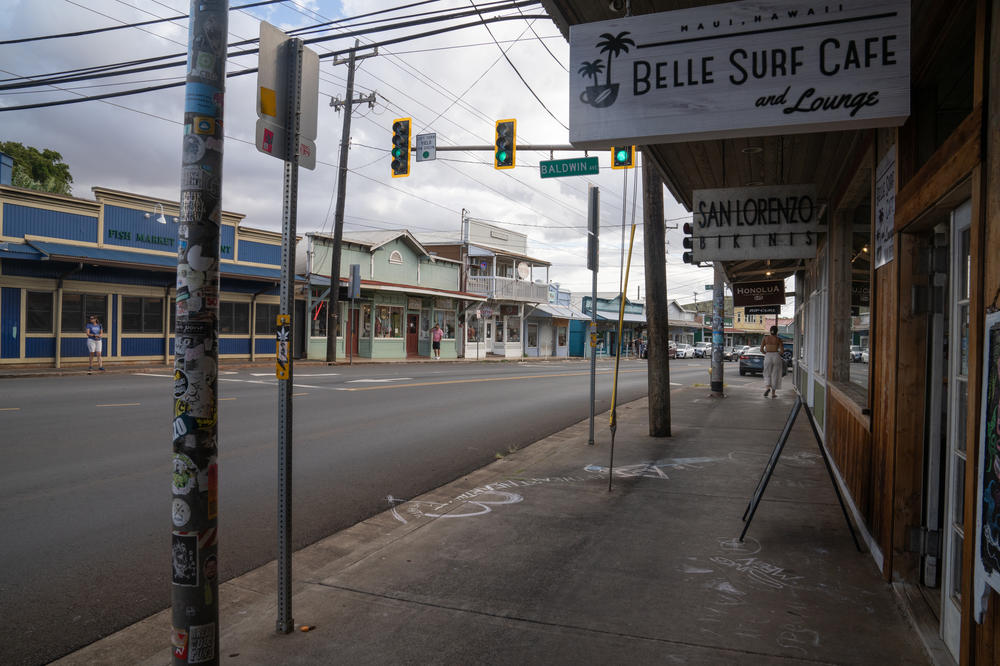 Downtown Paia on Monday, some tourist shops are closed and others have adjusted hours.