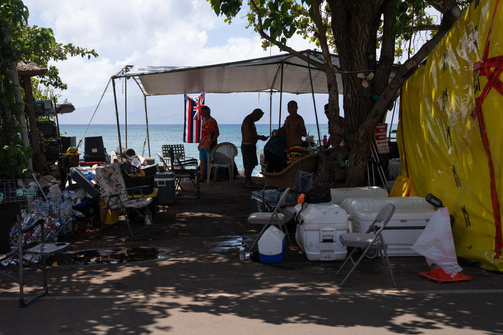 A boat ramp turned a community-run hub, just north of Lahaina, where volunteers are working to address short- and long-term health and wellness needs.