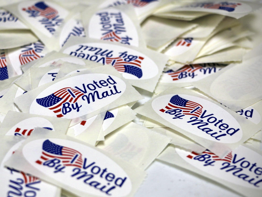 Stickers reading 