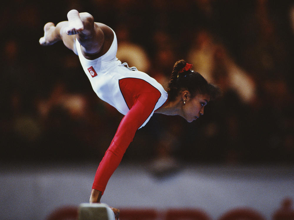 Betty Okino in October 1992 during the World Artistic Gymnastics Championships in Paris.