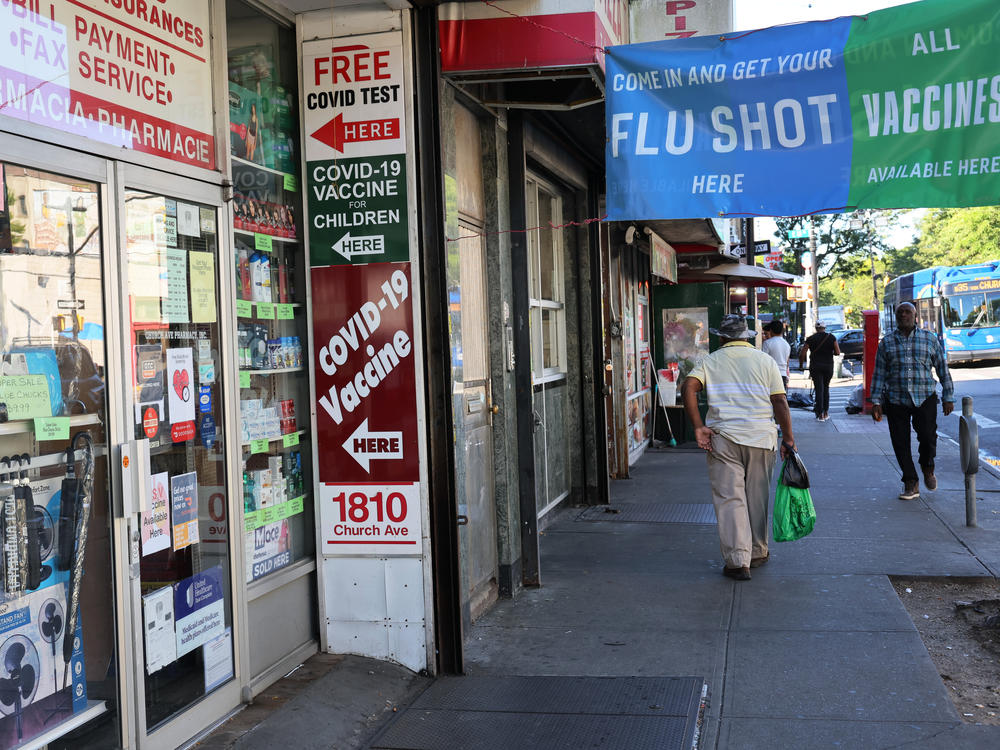 Lab data suggests the new COVID-19  booster shots should protect against a variant that concerns scientists. The boosters should be widely available this fall at pharmacies, like the one seen in the Flatbush neighborhood of Brooklyn borough in New York City.