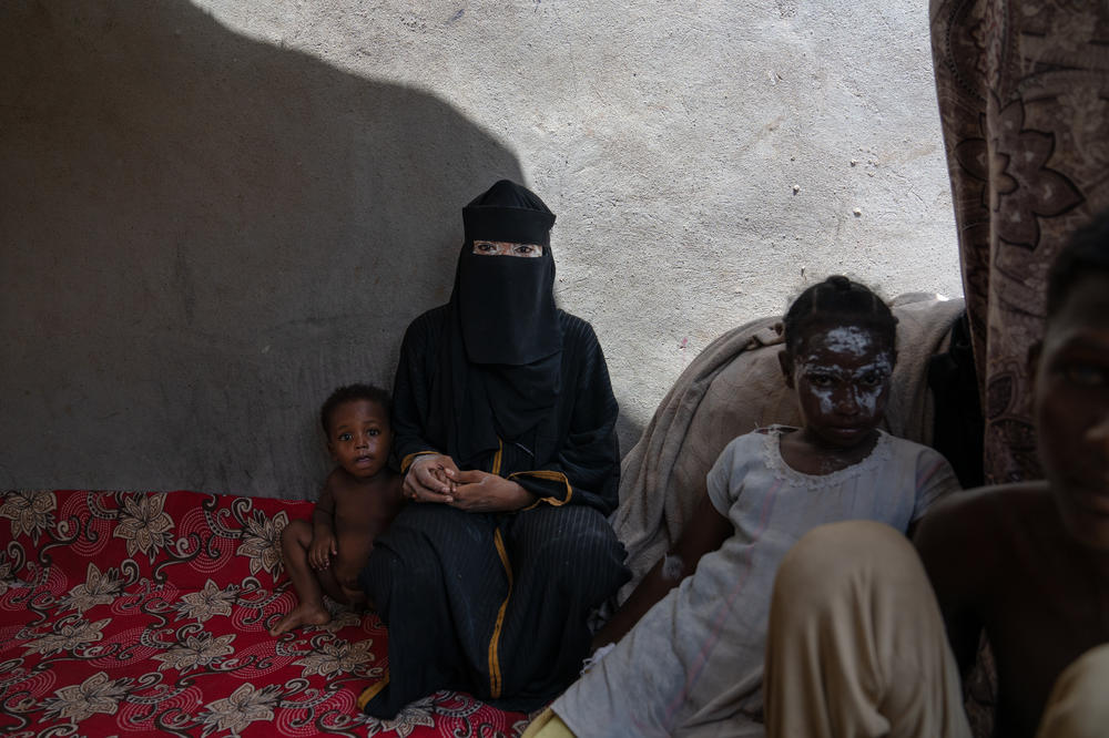 Wafa Ibrahim Ali, 19, fled the war in Hodeidah and now lives in a displaced person's camp in Aden.