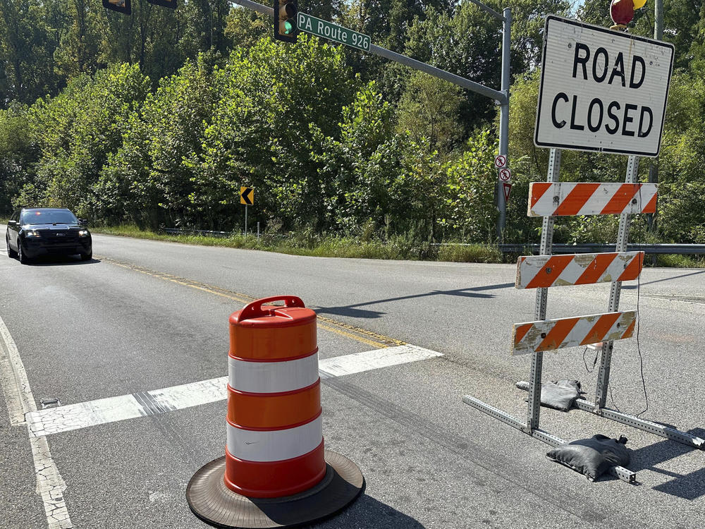 Roads are blocked near Chester County Prison in Pennsylvania on Wednesday as authorities continue searching for Danelo Cavalcante, who escaped last week.