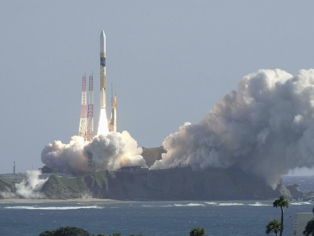 An HII-A rocket blasts off from the launch pad at Tanegashima Space Center in Kagoshima, southern Japan Thursday, Sept. 7, 2023.