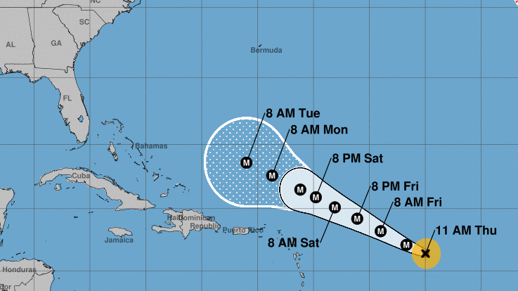 Hurricane Lee is now a major hurricane. Its core is expected to pass north of the Leeward Islands, the Virgin Islands, and Puerto Rico over the next several days.